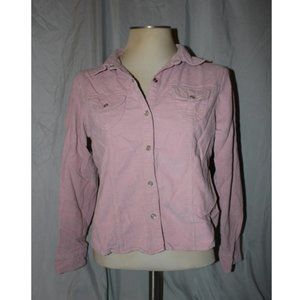 Pink Corduroy Jacket Pockets Trendy Top Coat Large